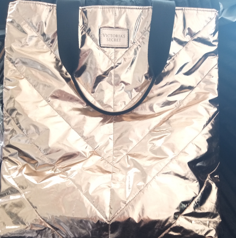 Victoria's Secret Gold Tote Bag